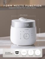 CUCKOO Olla arrocera de doble presión de 6 tazas sin cocer / 12 tazas cocidas con tecnología de calentamiento por inducc