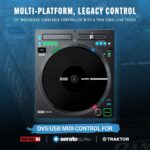 RANE DJ Twelve MKII Tocadiscos MIDI de Vinilo Motorizado de 12 Pulgadas Negro Control USB MIDI y DVS para Traktor Virtua