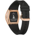 Reloj Bulova Latin Grammy Gemini 97A163 para Hombre Caja Tonneau Acero Inoxidable Oro Rosa Correa de Silicona Negra 40.5