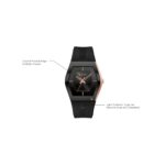 Reloj Bulova Latin Grammy Gemini 97A163 para Hombre Caja Tonneau Acero Inoxidable Oro Rosa Correa de Silicona Negra 40.5