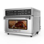 Megachef Horno electrónico multifunción de 360 grados con tecnología de aire caliente, cromo plateado, capacidad de 25 l