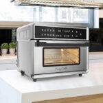 Megachef Horno electrónico multifunción de 360 grados con tecnología de aire caliente, cromo plateado, capacidad de 25 l