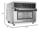 Megachef Horno electrónico multifunción de 360 grados con tecnología de aire caliente, cromo plateado, capacidad de 25 l
