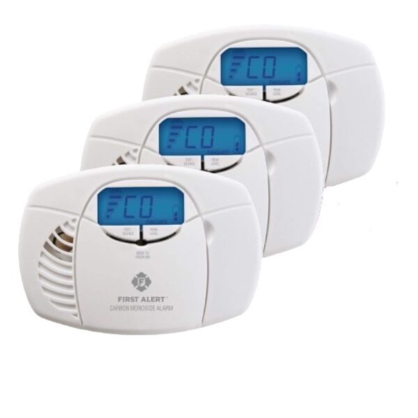 Detector de Monóxido de Carbono First Alert CO410 Paquete de 3 Sensor Electroquímico Pantalla Digital