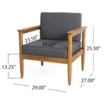 Juego de Chat Eudora Christopher Knight Home Modelo 313620 Madera de Acacia 2 Plazas Acabado Teca y Gris Oscuro