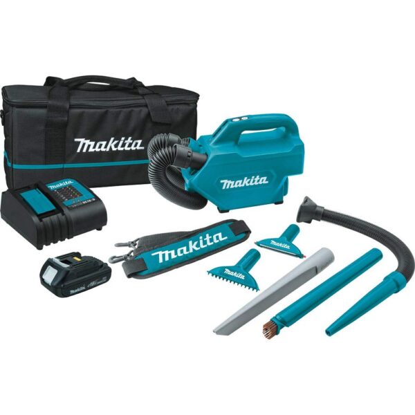 Makita XLC07SY1 - Kit de aspirador de bote de mano compacto de iones de litio de 18V LXT (1.5Ah)
