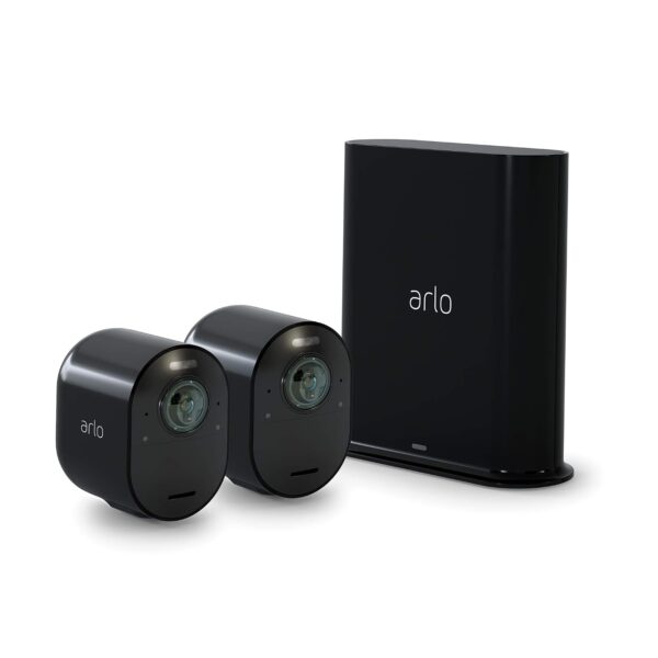 Arlo Cámara Ultra 2 Spotlight 4K HDR (2 cámaras, SmartHub incluido y requerido) | Cámara de seguridad inalámbrica para e