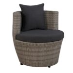 Juego de Conversación Alaterre Furniture Bistro AWWI01II Mimbre de Resina Gris 3 Piezas con Mesa de Vidrio 18 Pulgadas y