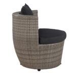 Juego de Conversación Alaterre Furniture Bistro AWWI01II Mimbre de Resina Gris 3 Piezas con Mesa de Vidrio 18 Pulgadas y