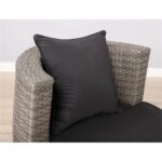 Juego de Conversación Alaterre Furniture Bistro AWWI01II Mimbre de Resina Gris 3 Piezas con Mesa de Vidrio 18 Pulgadas y