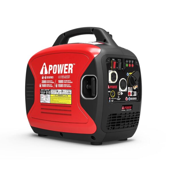 Generador Inversor Portátil A-iPower SUA2000iD 2000 Watts Combustible Dual Gas y Propano Rojo