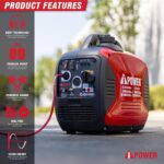 Generador Inversor Portátil A-iPower SUA2000iD 2000 Watts Combustible Dual Gas y Propano Rojo
