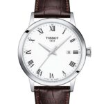 Reloj Tissot Classic Dream T1294101601300 Acero Inoxidable 42mm Esfera Blanca Números Romanos Cristal de Zafiro