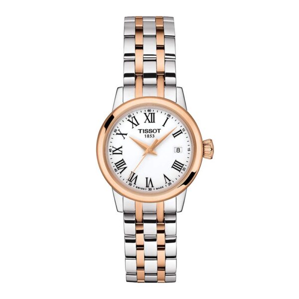 Reloj Tissot Classic Dream de Vestir Acero Inoxidable Oro Rosa Dial Blanco 28 mm T1292102201300