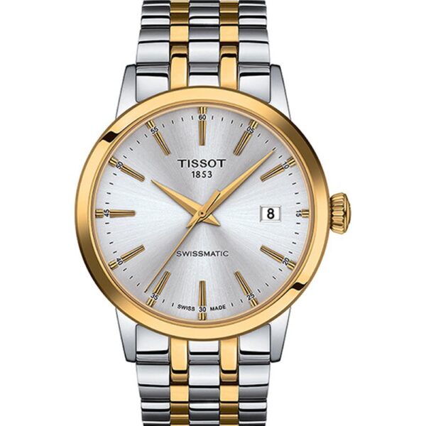 Reloj Tissot Dream Hombre T1294072203101 Acero Inoxidable Dorado Esfera Plateada Movimiento de Cuarzo 42 mm