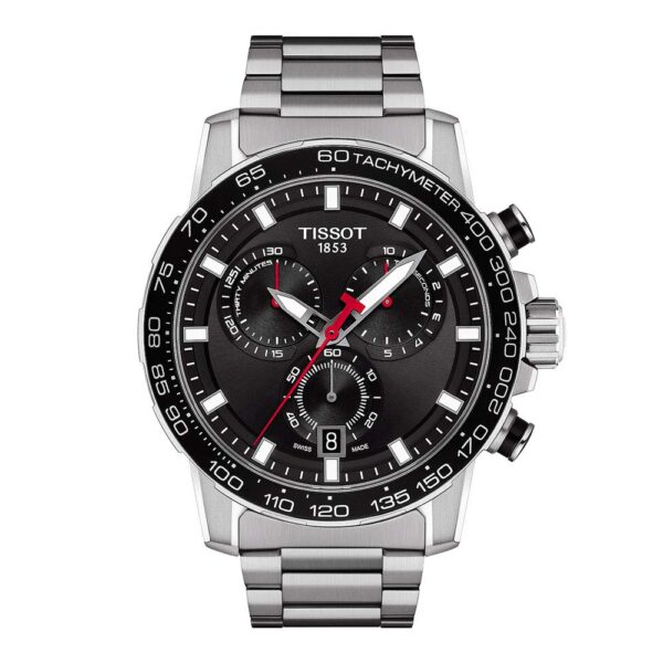 Reloj Tissot Supersport Chrono T1256171105100 Acero Inoxidable 45.5mm Esfera Negra Cristal de Zafiro