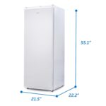 Commercial Cool Congelador vertical, congelador de pie de 6 pies cúbicos con puerta reversible, color blanco