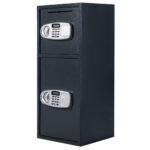Moccha - Caja fuerte digital de doble puerta, depósito de seguridad de acero con 4 llaves y cerradura de teclado, caja d