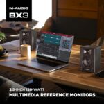 M-AUDIO BX3 Par de monitores de estudio de 3.5", altavoces HD para PC para grabación y multimedia con software de produc