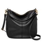 Bolso de mano Fossil Jolie Hobo de cuero para mujer color negro 12 x 5 x 13 pulgadas