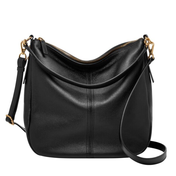 Bolso de mano Fossil Jolie Hobo de cuero para mujer color negro 12 x 5 x 13 pulgadas