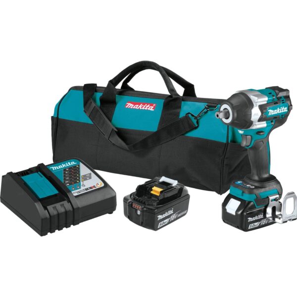 Llave de Impacto Makita XWT18T 18V LXT Inalámbrica Sin Escobillas 1/2 Pulgada 4 Velocidades con Batería 5.0Ah