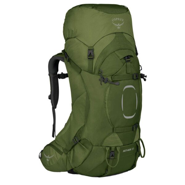 Mochila de Mochilero Osprey Aether 55L Verde Mostaza Talla S M Modelo 10002954