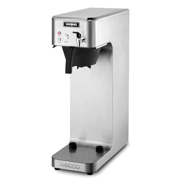 Waring Cafetera comercial Café Deco Airpot, 4 galones por hora, se adapta a Airpots de 2.5 litros, acero inoxidable, gri