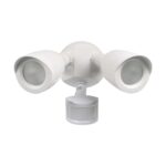 Luz de Seguridad LED Satco 65/711 Doble Cabezal Bala con Sensor de Movimiento 3000K Blanco