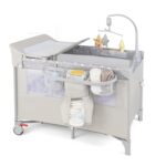 BABY JOY Pack and Play 5 en 1, Cuna Portátil para Bebé al Lado de la Cama con Moisés, Cambiador de Pañales en Forma de U