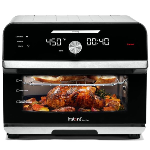 Instant Pot Omni Plus Horno Tostador Freidora de Aire de 19QT/18L, Funciones 10 en 1, Cabe Pizza de 12", Dorar, Asar a l