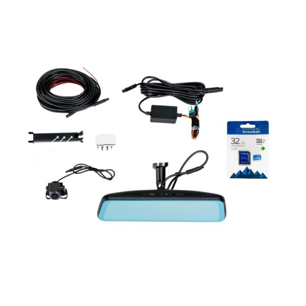 Espejo Retrovisor Brandmotion FVMR-1100 FullVUE con Cámara Dash Cam 1080p Pantalla Táctil 9.66 Pulgadas Incluye Tarjeta