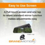 Espejo Retrovisor Brandmotion FVMR-1100 FullVUE con Cámara Dash Cam 1080p Pantalla Táctil 9.66 Pulgadas Incluye Tarjeta