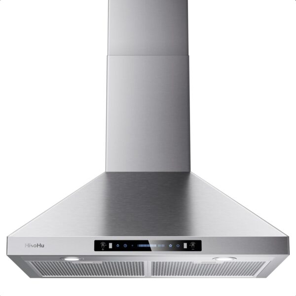 HisoHu Campana extractora para montaje en pared de 30 pulgadas, convertible sin conductos/conductos, campana de cocina i