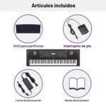 Yamaha DGX-670B, Piano digital con 88 teclas con interruptor de pie de sostenido y atril para partituras, Negro - El sop