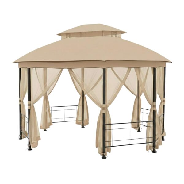 Juego de Toldo y Red de Repuesto Garden Winds LCM1570BCN-RS para Kiosco Seagrove Riplock 350 Beige 144x120 Pulgadas
