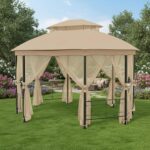 Juego de Toldo y Red de Repuesto Garden Winds LCM1570BCN-RS para Kiosco Seagrove Riplock 350 Beige 144x120 Pulgadas