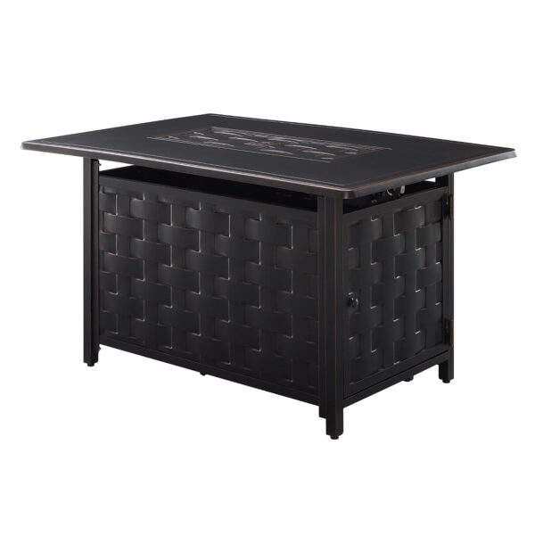 Fogata Fire Sense 63700 Preston Mesa Convertible de Aluminio Rectangular Acabado Bronce Antiguo 45000 BTU GLP NG