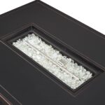 Fogata Fire Sense 63700 Preston Mesa Convertible de Aluminio Rectangular Acabado Bronce Antiguo 45000 BTU GLP NG
