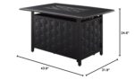 Fogata Fire Sense 63700 Preston Mesa Convertible de Aluminio Rectangular Acabado Bronce Antiguo 45000 BTU GLP NG
