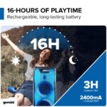 Altavoz Bluetooth Gemini GLS-880 400W Woofers Duales de 8 Pulgadas con Luces LED RGB Entrada de Micrófono y Guitarra Rep