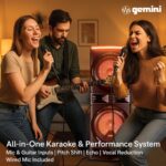 Sistema de Altavoces Bluetooth para Karaoke Gemini GPK-1200 6000 Watts Woofers Duales de 12 Pulgadas Luces LED