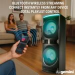 Sistema de Altavoces Bluetooth para Karaoke Gemini GPK-1200 6000 Watts Woofers Duales de 12 Pulgadas Luces LED