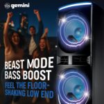 Sistema de Altavoces Bluetooth para Karaoke Gemini GPK-1200 6000 Watts Woofers Duales de 12 Pulgadas Luces LED