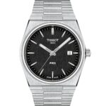 Reloj de vestir Tissot PRX para hombre caja de acero inoxidable 316L 40 mm gris T1374101105100