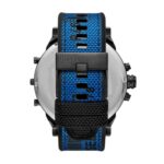 Reloj Diesel Mr. Daddy 2.0 DZ7434 Caja Redonda Acero Inoxidable 57mm Esfera Gris Correa de Nylon y Silicona Azul y Negro