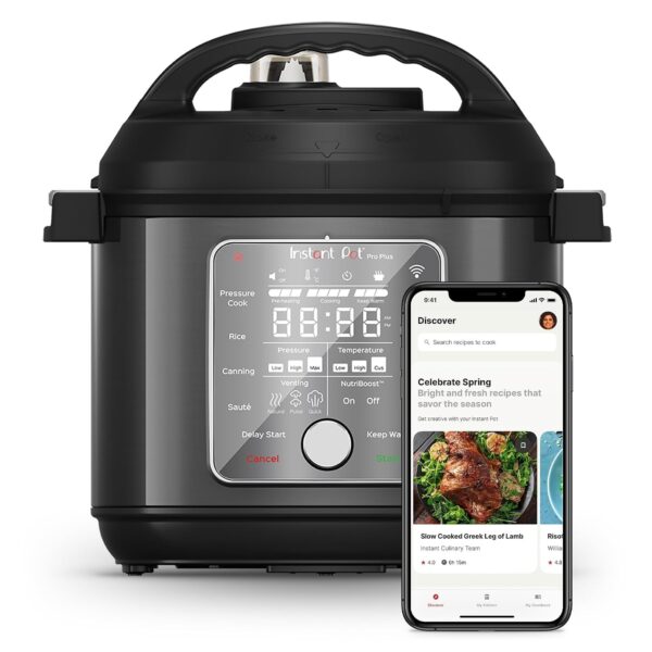 Instant Pot Pro Plus Wi-Fi Smart 10 en 1, Olla a Presión, Olla de Cocción Lenta, Arrocera, Vaporera, Sartén para Saltear