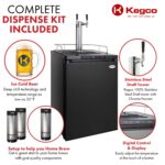 Kegco 3PHBK309B-2 Dispensador de barriles, 2 grifos, negro