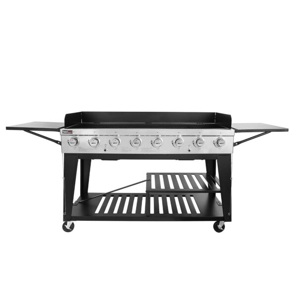 Parrilla de Gas Royal Gourmet GB8001B 8 Quemadores 104000 BTU 969 Pulgadas Cuadradas Negro y Plata