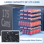 Phiestina Refrigerador de bebidas para interiores y exteriores de 24 pulgadas, 175 latas, refrigerador de bebidas integr